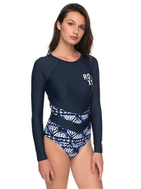 Roxy Fitness Long Sleeve One Piece Swimsuit Erjwr Roxy