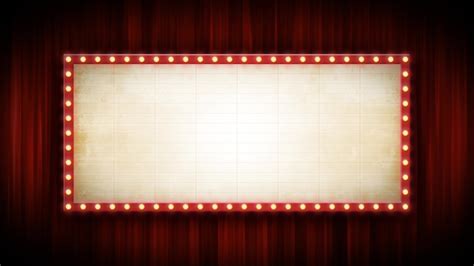 Theater Or Cinema Background With Marquee Sign Royalty Free Video