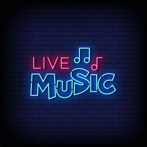 Premium Vector Neon Sign Live Music With Brick Wall Background Vector
