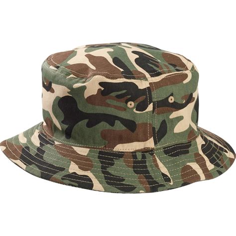 Mens Camo And American Flag Bucket Hat