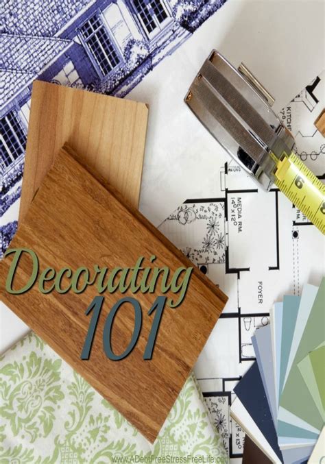 The Word Decorating 101 On A Wooden Block Next To Some Paint Samples