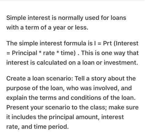 Solved Simple Interest Is Normally Used For Loans With A