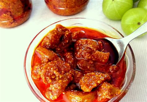 Amla Achaar Recipe Hot Sweet Indian Gooseberry Pickle By Archana S