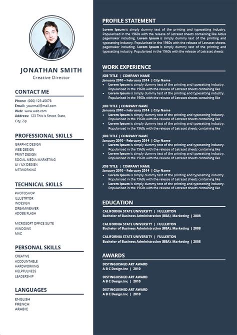 Your modern professional cv ready in 10 minutes.cv english. Free Simple to Edit Word Resume CV Template - Good Resume