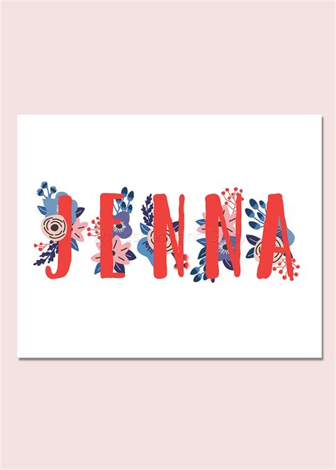 jenna personalized name sign printable name sign printable art etsy