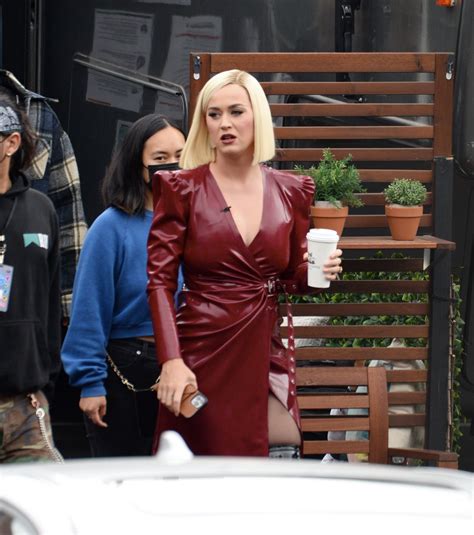 Katy Perry In A Red Leather Outfit American Idol Show In La 05162021 • Celebmafia