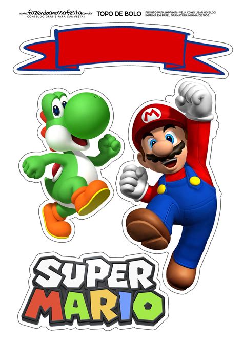 Super Mario Bros Birthday Party Free Printable Cake Toppers Oh My