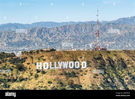 Hollywood Sign Los Angeles Aerial View Hills Stock Photo Alamy
