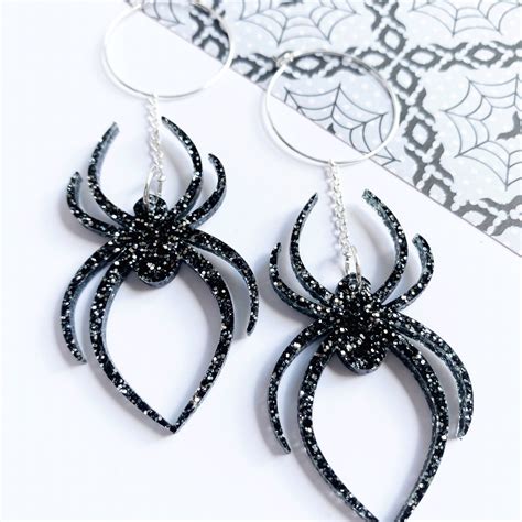 Spider Earrings Halloween Earrings Etsy