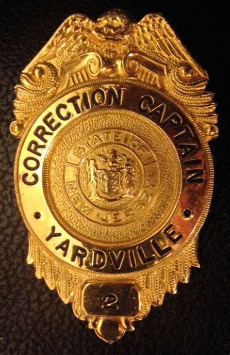 Njdoc Correction Captain Badge 2 Yardville Garden State