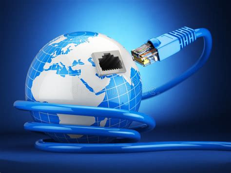 Internet Global Comunication Concept. Earth and Ethernet Cable O Stock ...