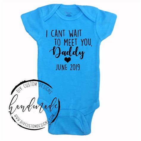 Gender Reveal Baby Boy I Cant Wait To Meet You Daddy T For