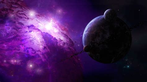 Download 1920x1080 Hd Wallpaper Planet Violet Nebula Amazing Desktop