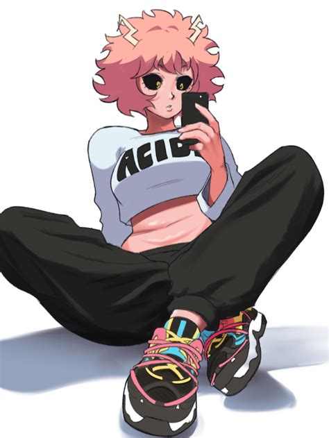 Tina Fate Ashido Mina Boku No Hero Academia Commission Highres Girl Black Footwear Black