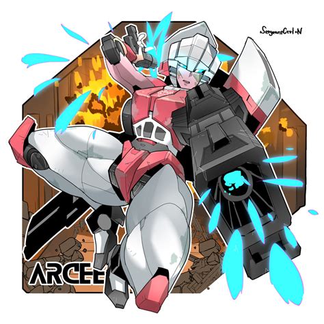 Sergeantctrln Arcee Transformers 1girl Autobot Blue Eyes