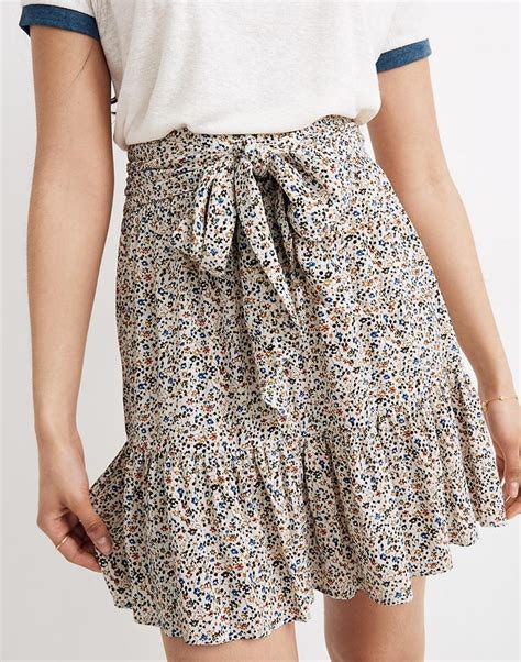 Tie Waist Tiered Mini Skirt In Fieldwalk Floral In 2020 Boho Skirt
