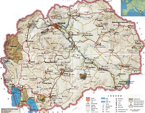 Detailed Road Map Of Macedonia 