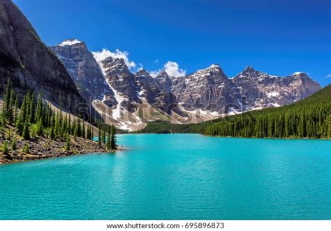 Beautiful Turquoise Lake Rocky Mountains Moraine Stock Photo Edit Now