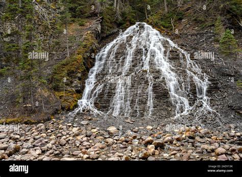 Frozen Waterfalls In Maligne Canyon In The Jasper National Park
