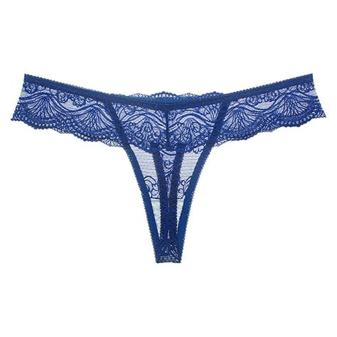 Ydkzymd Womens Thongs See Through Low Waist Lace Underwear Sexy Sheer See Through G String