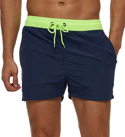 Silkworld Mens Slim Swim Shorts With Zipper Pockets Quick Dry Swimsuit