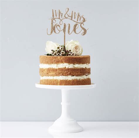 Romantic Personalised Mr And Mrs Cake Topper By Sophia Victoria Joy
