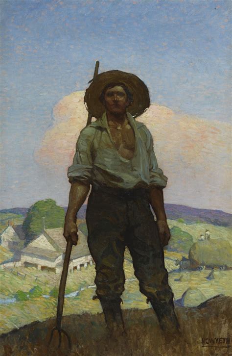 Untitled The Farmer N C Wyethc Oil On Canvas Nc Wyeth Wyeth Farmer Painting