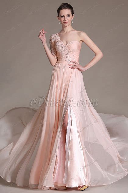 Edressit Pink Stylish Lace Embroidery Evening Dress 00146801