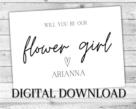 Personalised Flower Girl Proposal Digital Card Will You Be Our Flower