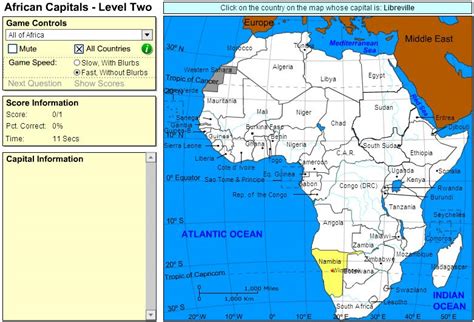 Okay, it's level 1, but i memorized the entire map of africa, so this is a definite accomplishment for me. Interactive map of Africa Capitals of Africa. Intermediate. Sheppard Software - Mapas ...