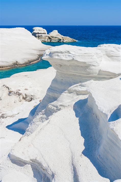 Sarakiniko Beach Milos Island Cyclades Greece Stock Image Image Of