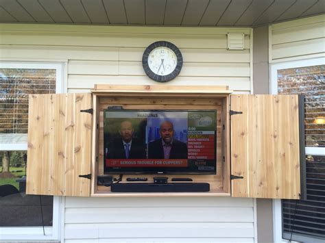 Outdoor Tv Cabinet Made Of Cedar More Outdoor Deck Box Diy Outdoor