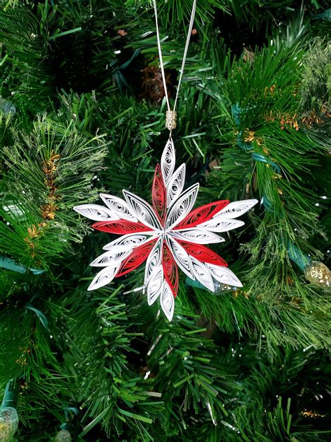 Quilled Snowflake Christmas Ornament Etsy Christmas Ornaments