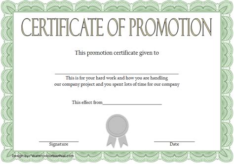 Certificate Of Job Promotion Template Free 1 Certificate Regarding