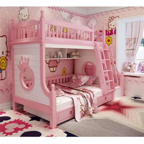 Bedroom Princess Girl Slide Children Bed Lovely Single Pink Castle