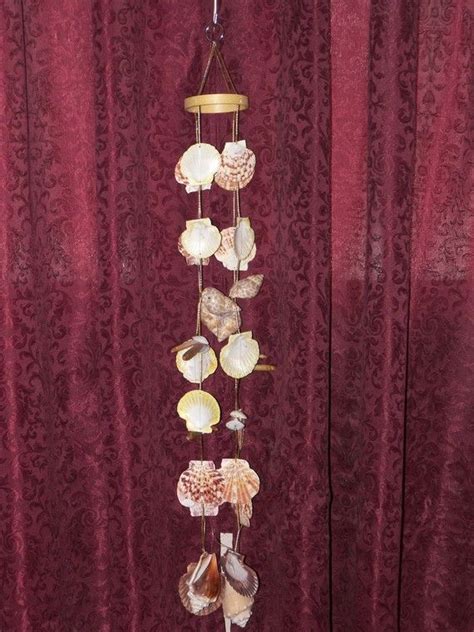 Sea Shell Wind Chime 7 Scallops And Conches Etsy Shell Wind Chimes