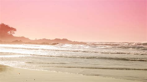 Free Download Hd Wallpaper Pink Sunset Over Carmel Beach