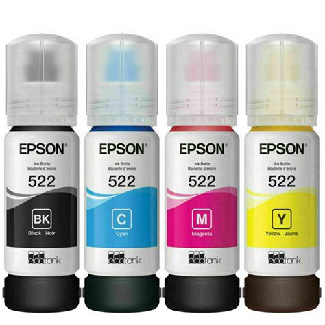 4 Bottle Genuine Refill Ink For Epson 522 Et 2720 Et 4700 Inkraz