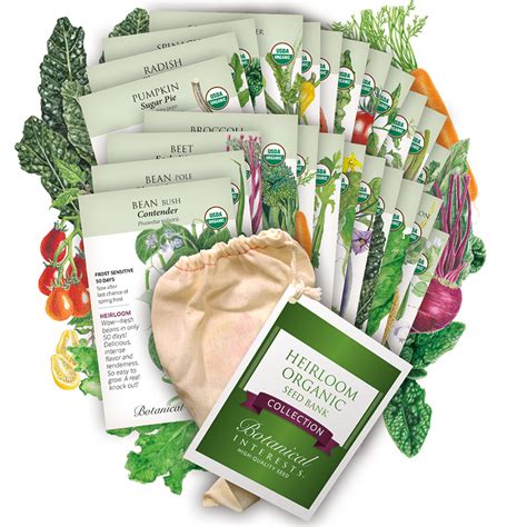 Heirloom Organic Seed Bank Collection View All Vegetables Botanical