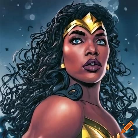 black wonder woman comic book artwork on craiyon