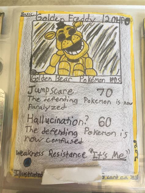 Fnaf 1 Hand Made Pokemon Cards Golden Freddy By Zazolite On Deviantart