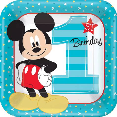 1st Birthday Mickey Mouse Lunch Plates 8ct Party City Canada