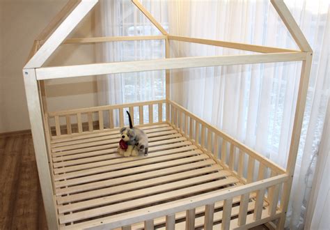 Toddler House Bed With Slats Montessori Floor Bed Kids Bed Wood Bed