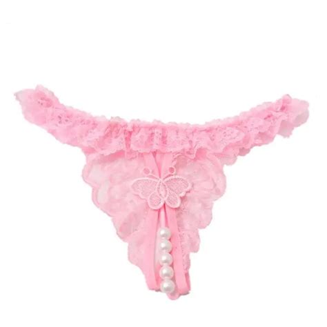 Feitong Cotton Sexy Underwear Women Embroidery Butterfly Pearl Thong