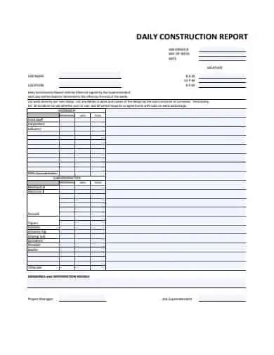 9 Free Construction Daily Report Templates