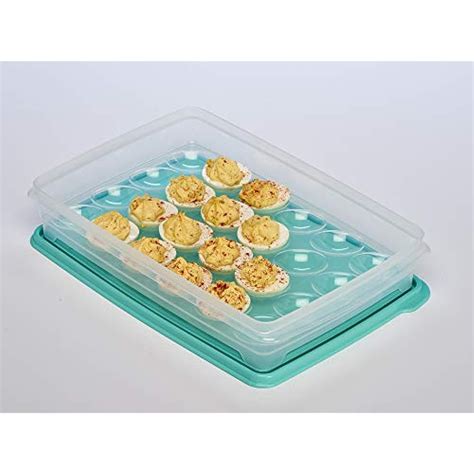 Egg Holder For Refrigerator Deviled Egg Tray Carrier With Lid Container