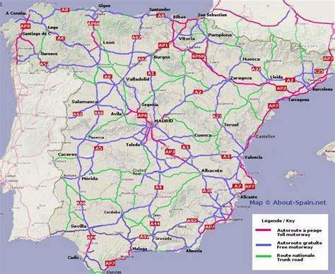 Spain Motorway Map Route Planner