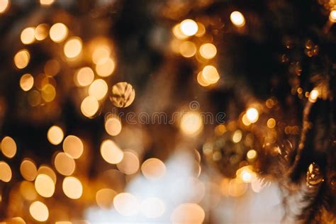 Yellow Lights From Garland Christmas Tree Horizontal Screensaver