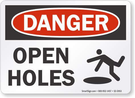 Danger Open Holes Sign
