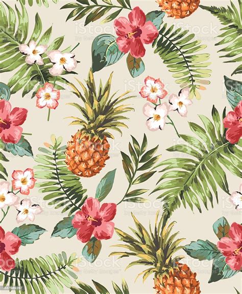 Whether you are looking for patterns with flowers, leaf vector ornaments or designs with trees, you will definitely find your perfect floral pattern design. Vintage Seamless Tropical Flowers With Pineapple Vector ...